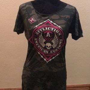 Camo print affliction top